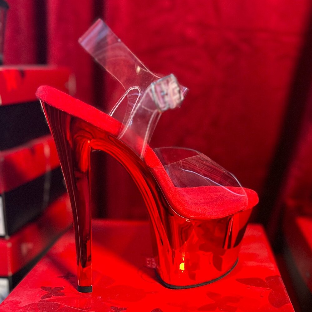Pleaser - SKY308/C/RCH - Red 7 Inch Platform Heel
